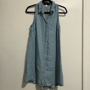 Chambray Button Down Sleeveless Dress Size Small NWOT